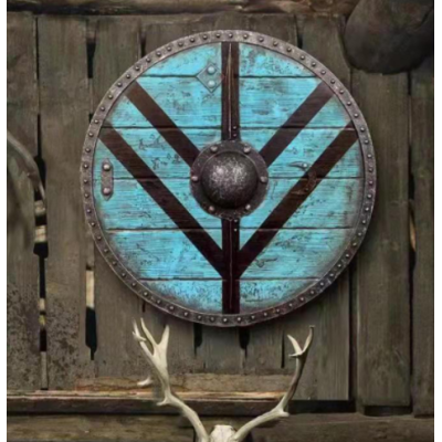 Double Ravens Personalized Viking Shield | Battleworn Design for Home Decor & Collectors