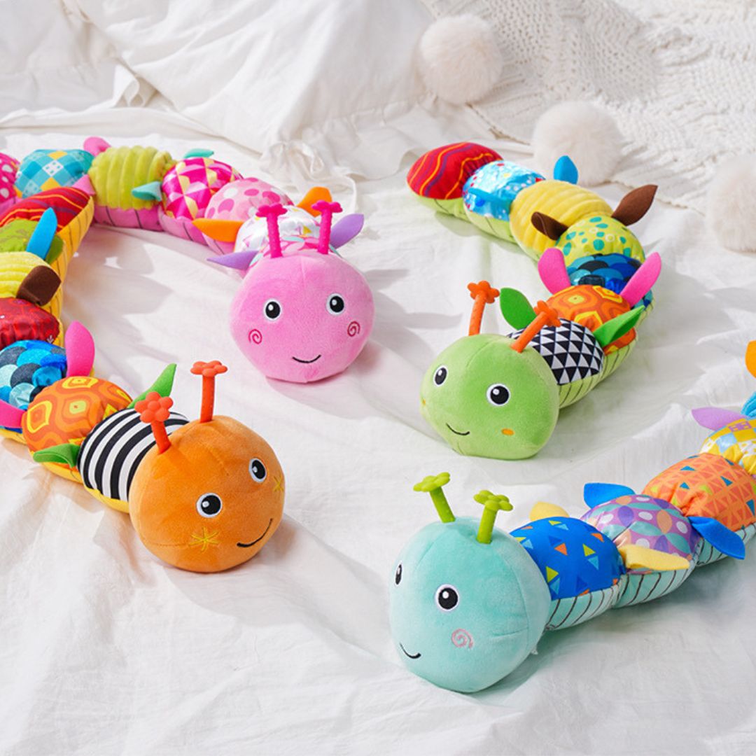Sensory Plush Rattle Caterpillar | Soft, Colorful & Engaging Toy for Baby's Auditory and Tactile Development