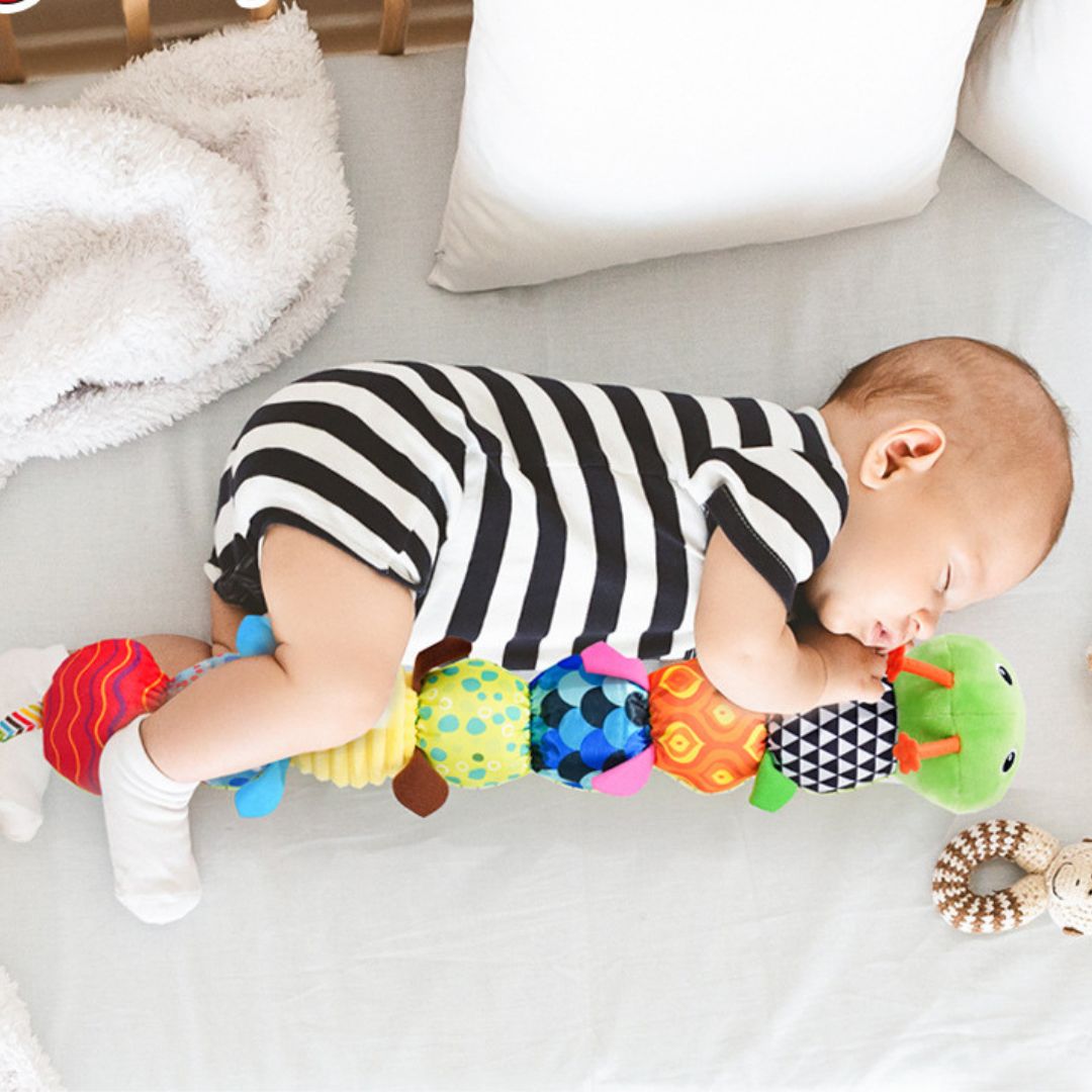 Sensory Plush Rattle Caterpillar | Soft, Colorful & Engaging Toy for Baby's Auditory and Tactile Development