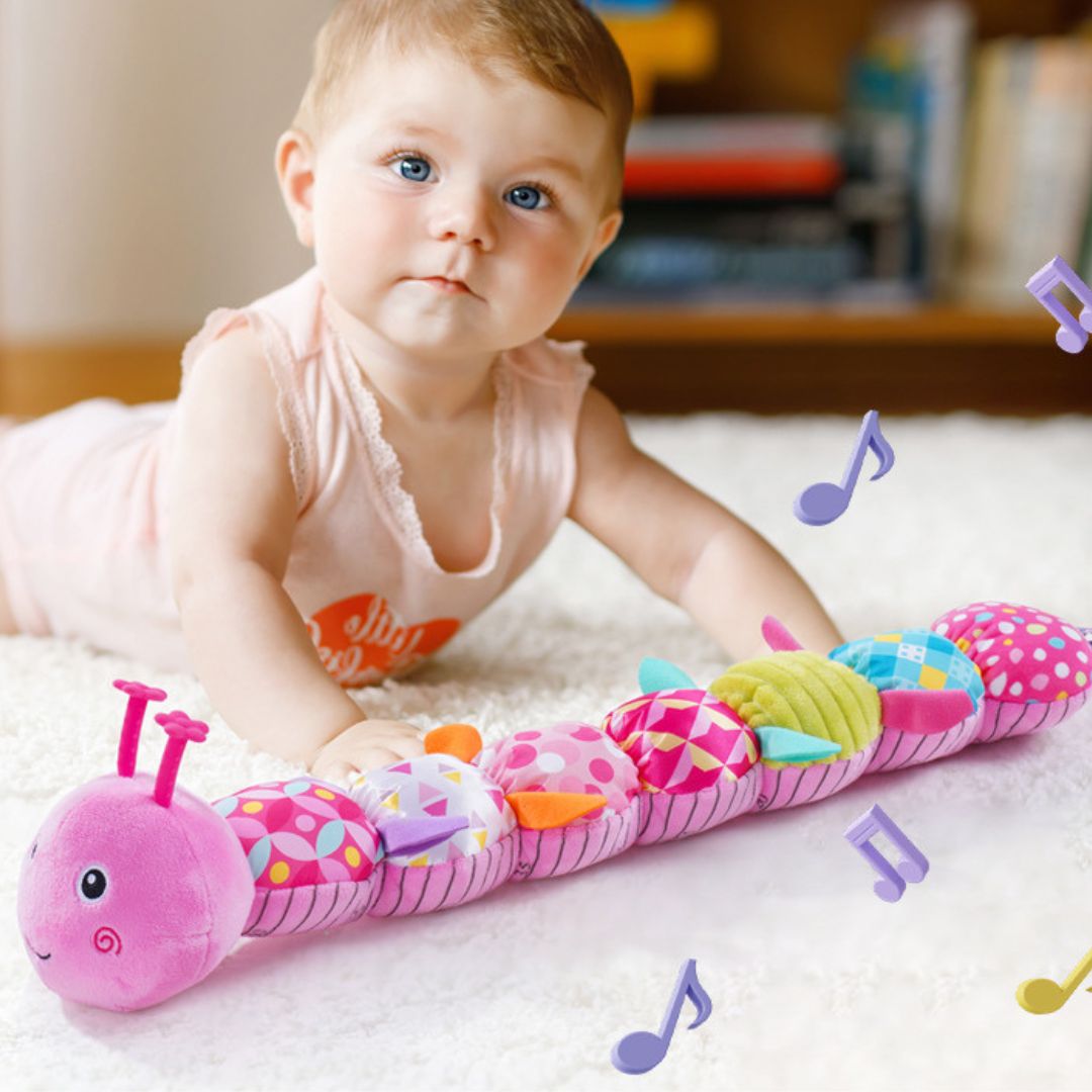 Sensory Plush Rattle Caterpillar | Soft, Colorful & Engaging Toy for Baby's Auditory and Tactile Development