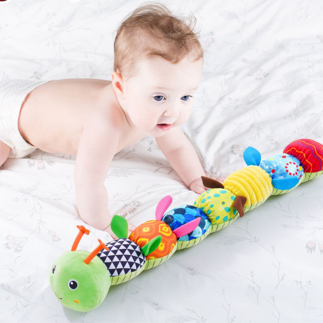 Sensory Plush Rattle Caterpillar | Soft, Colorful & Engaging Toy for Baby's Auditory and Tactile Development