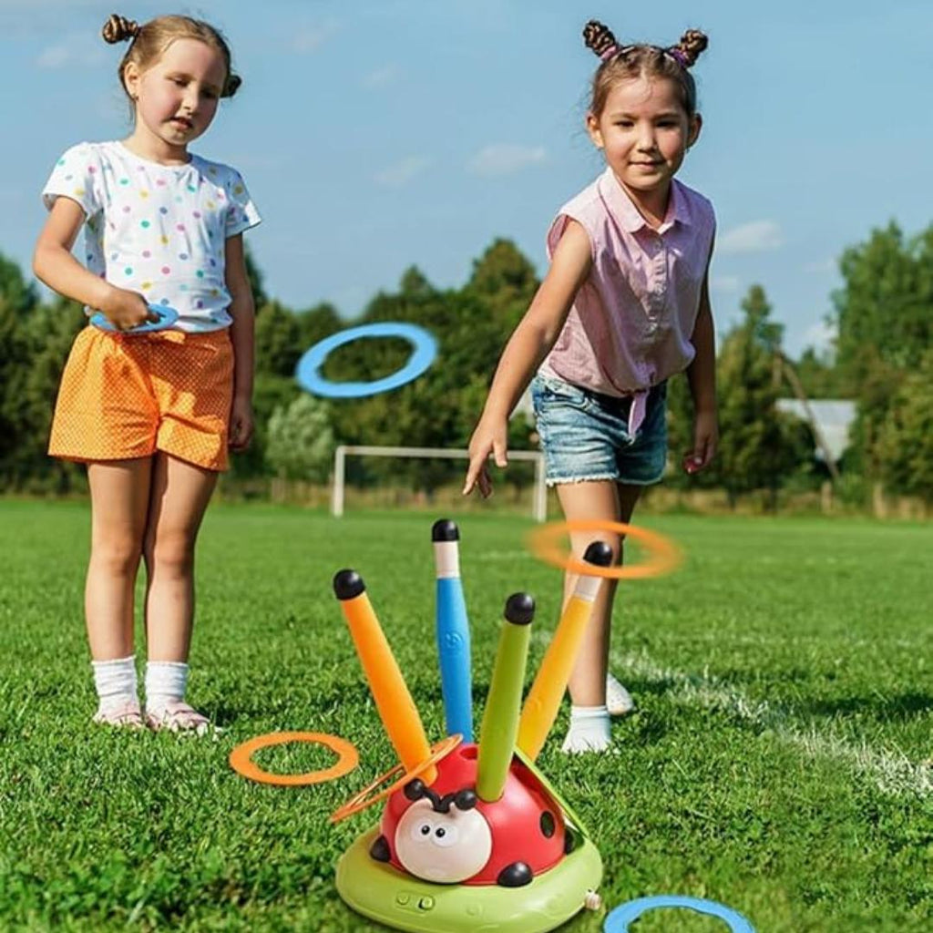 3-in-1 Active Play Toy for Kids | Jumping Pad, Ring Toss & Rocket Launcher for Indoor and Outdoor Fun