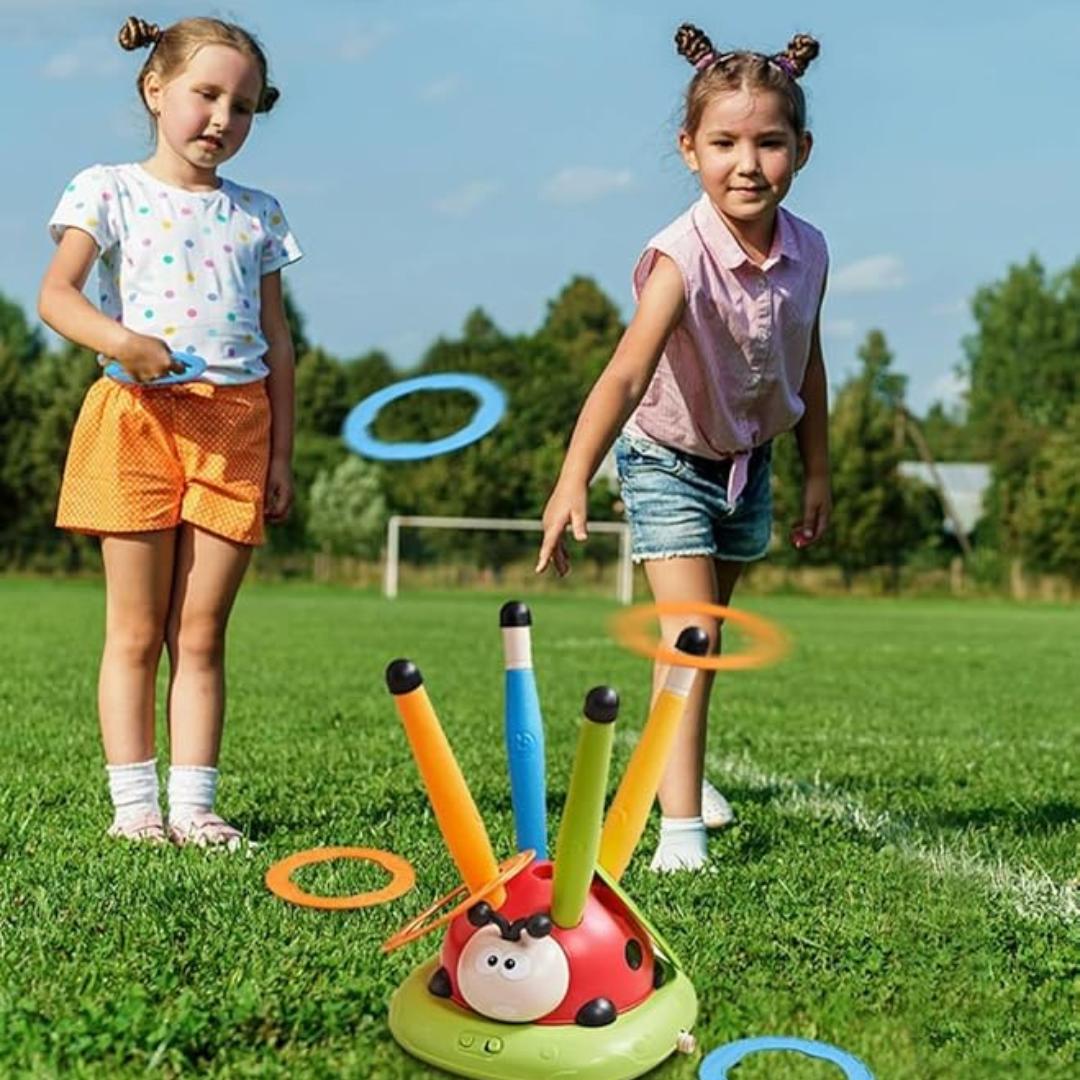 3-in-1 Active Play Toy for Kids | Jumping Pad, Ring Toss & Rocket Launcher for Indoor and Outdoor Fun