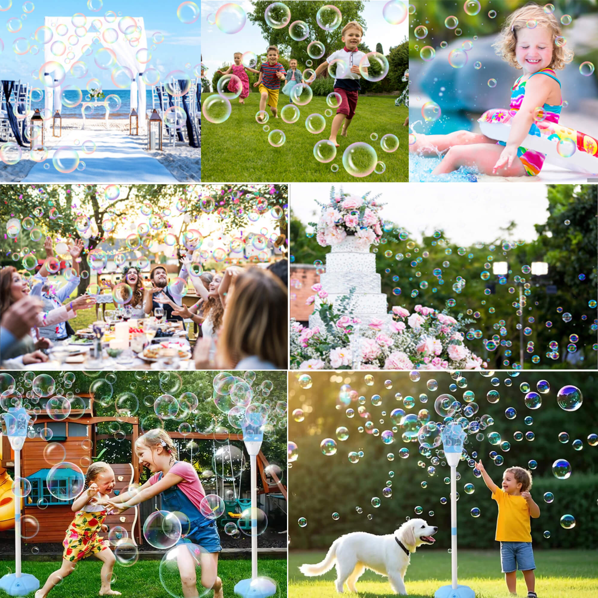 Automatic Bubble Maker | Colorful Lights & Mess-Free Fun for Kids' Backyard Parties