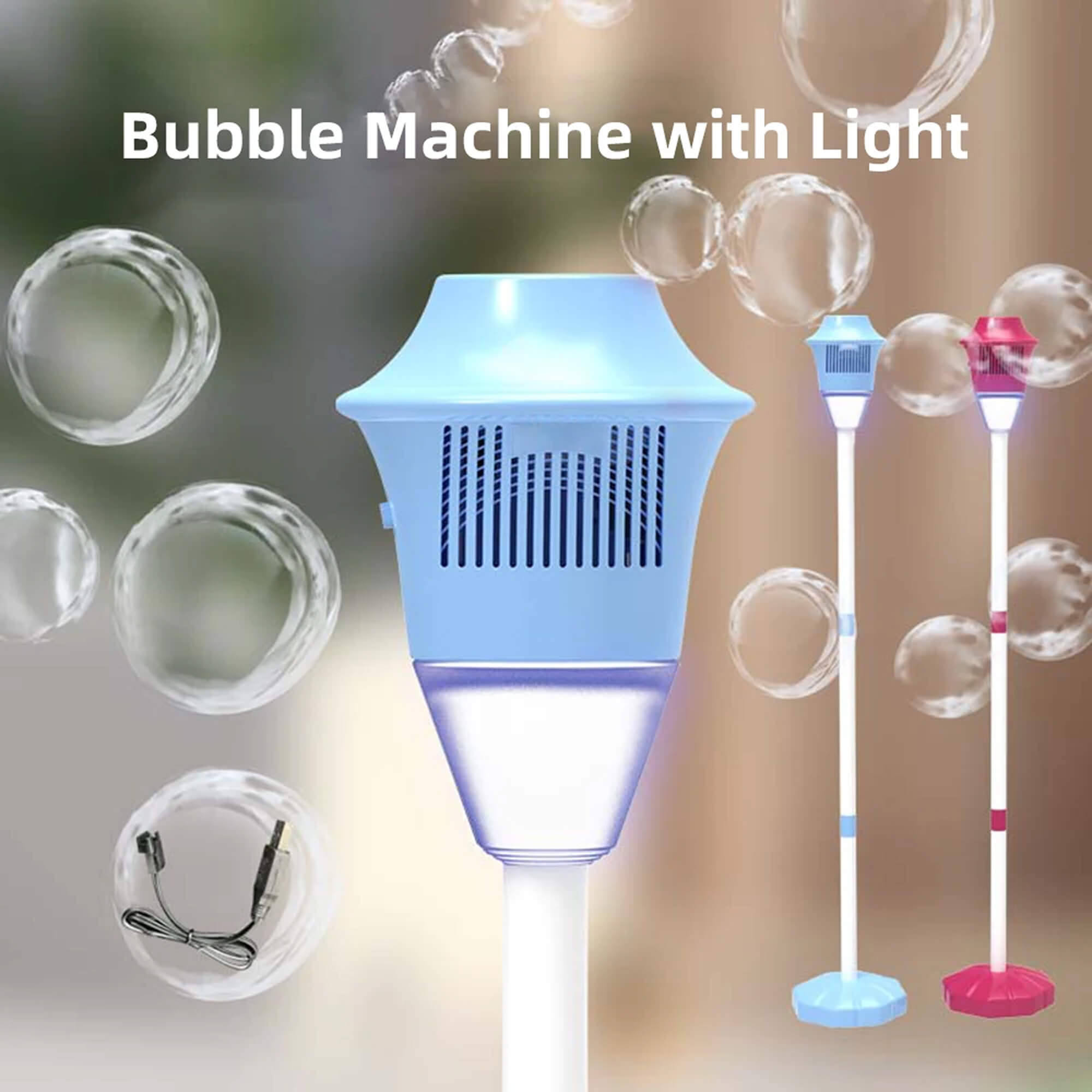 Automatic Bubble Maker | Colorful Lights & Mess-Free Fun for Kids' Backyard Parties