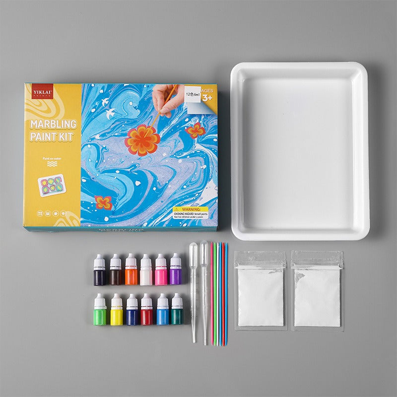 Art Water Marbling Painting Kit – Create Stunning Artwork with Marbled Designs  for All Ages