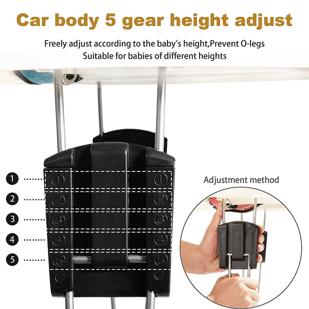 Anti Rollover Baby Walker | Adjustable Height, Wide Base & Safe for Babies Aged 6-18 Months