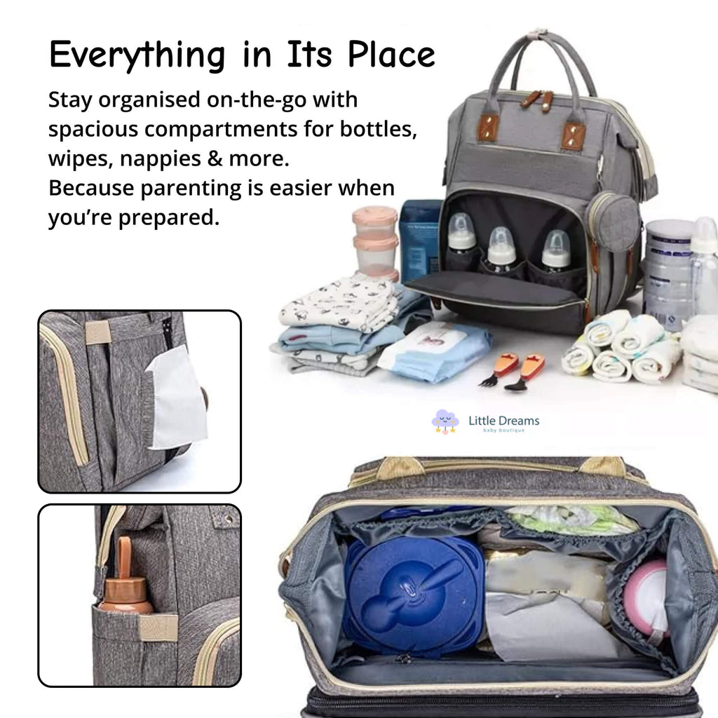 Baby Changing Backpack with USB Charging – Spacious Nappy & Diaper Bag for Baby Essentials | Baby Shower Gift for Mums & Dads UK