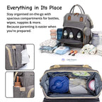 Baby Changing Backpack with USB Charging – Spacious Nappy & Diaper Bag for Baby Essentials | Baby Shower Gift for Mums & Dads UK