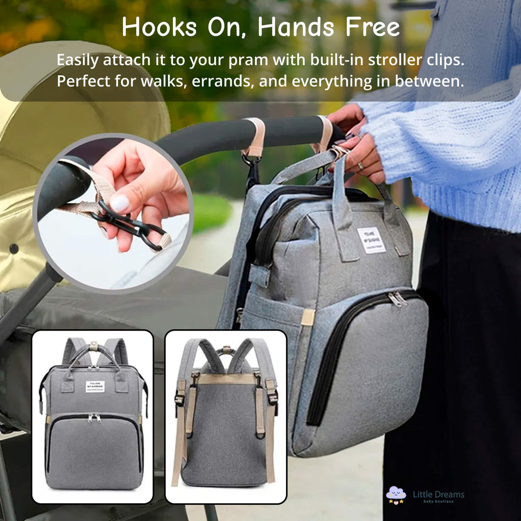 Baby Changing Backpack with USB Charging – Spacious Nappy & Diaper Bag for Baby Essentials | Baby Shower Gift for Mums & Dads UK