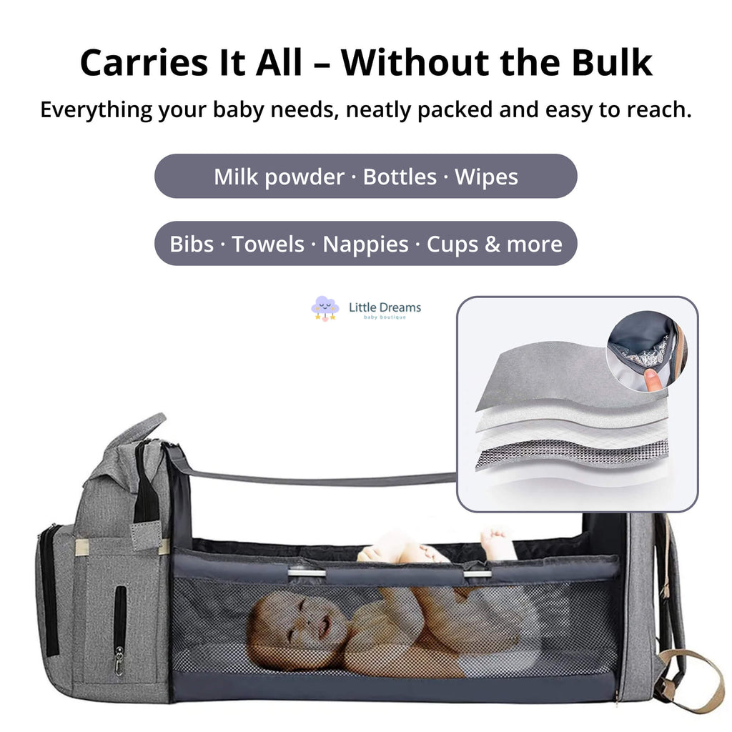 Baby Changing Backpack with USB Charging – Spacious Nappy & Diaper Bag for Baby Essentials | Baby Shower Gift for Mums & Dads UK