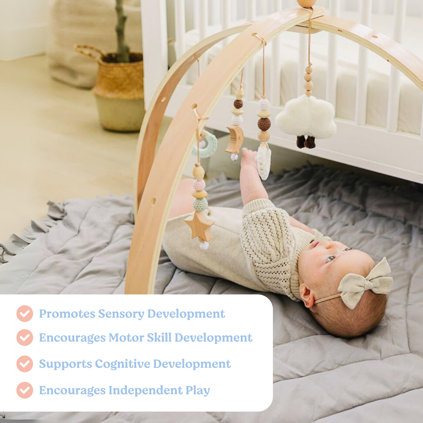 Baby Play Gym | Colorful Sensory Arch with Sounds & Textures for Infant Development