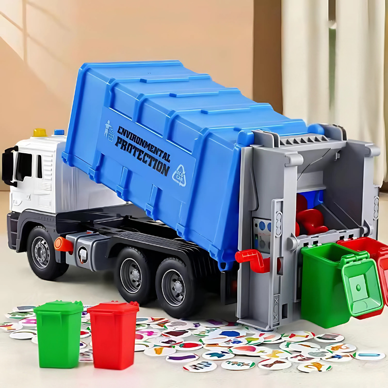 Interactive Garbage Truck Toy | Realistic Sounds & Lights for Engaging Play and Environmental Learning for Ages 3-5