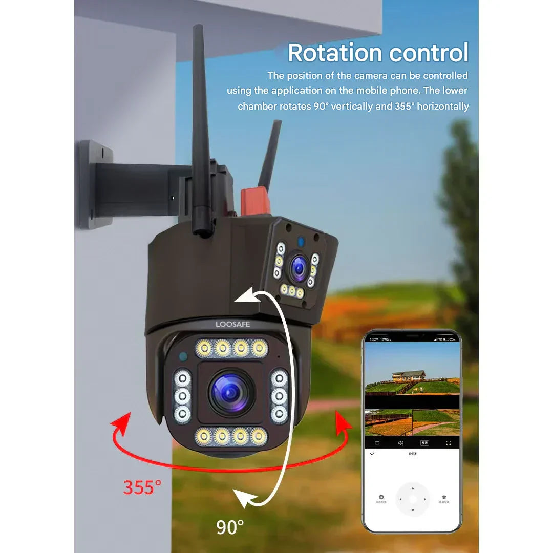 4K Wireless 360 Outdoor Security Camera | Solar-Powered, 360° Rotation & Smart Detection for Home Surveillance