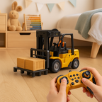 Remote Control Forklift Toy | Realistic Action, Cool Mist Effect & Music for Kids Aged 4-5+ Years