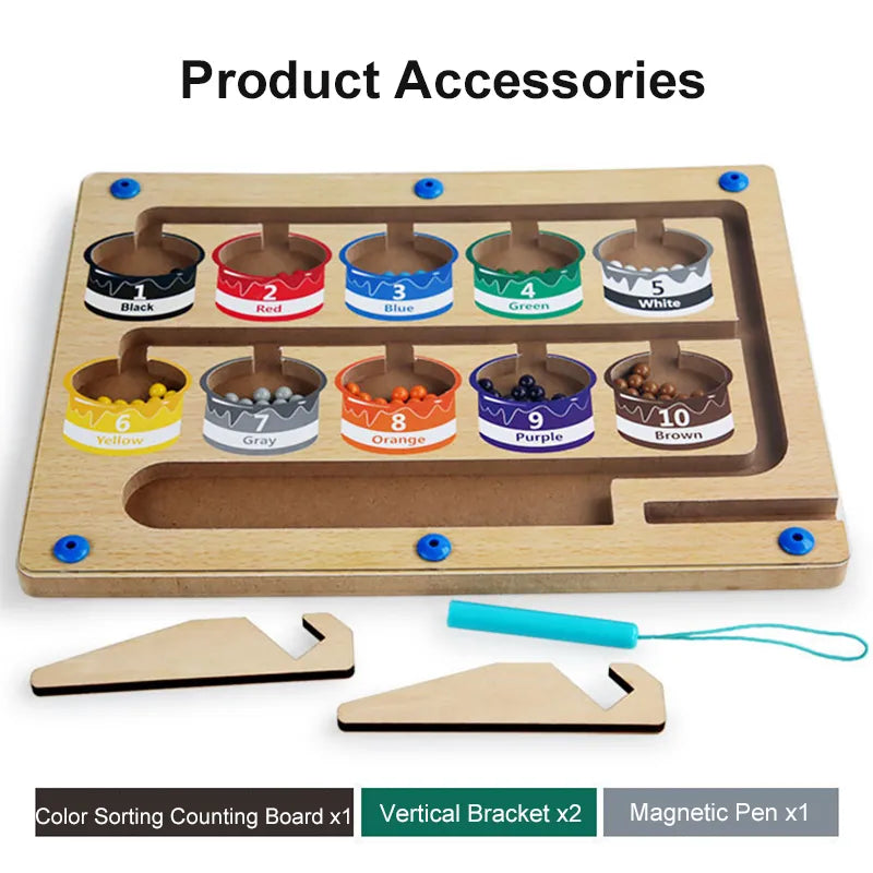 Magnetic Color and Number Maze - Educational Magnetic Toy for Toddlers with Color & Number Learning