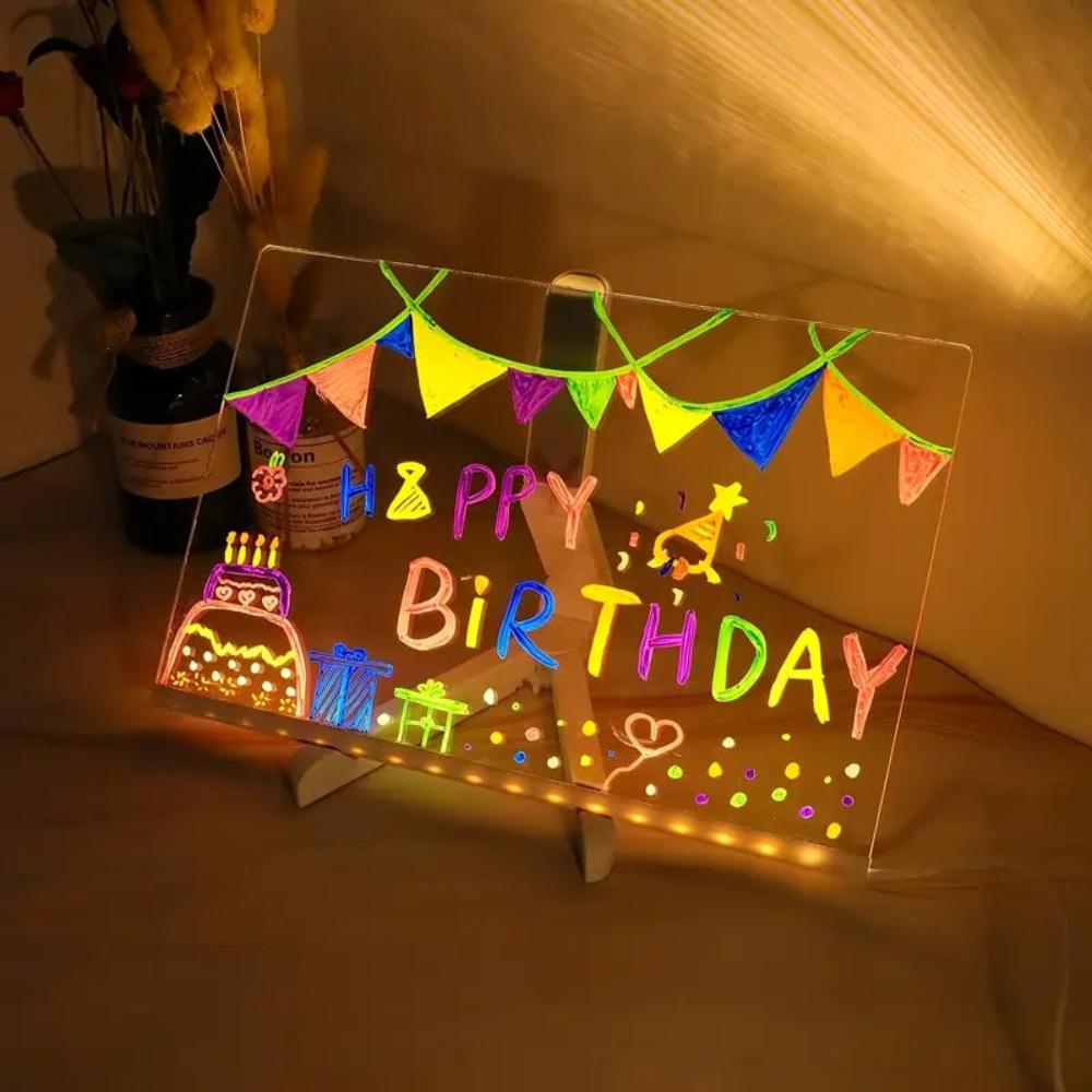Colorful LED Note Board | Eco-Friendly, Easy-Clean Surface & Perfect for Creative Doodles and Reminders
