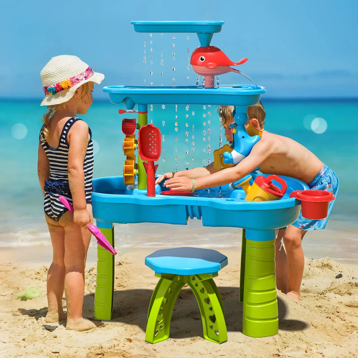 3-in-1 Outdoor Sand & Water Table | BPA-Free, Weather-Resistant & Ideal for Backyard Fun and Summer Play for Kids