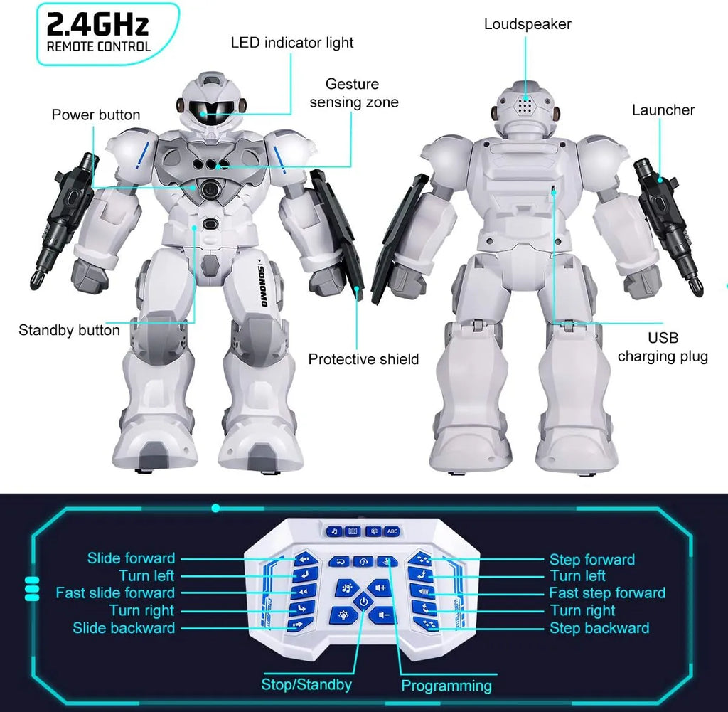 Interactive Programmable Robot Toy | Gesture Control, Remote Operated & Fun for Kids Aged 5-9 Years