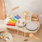 Montessori Wooden Childrens Drum Set | Natural, Non-Toxic & Ideal for Early Childhood Music Development