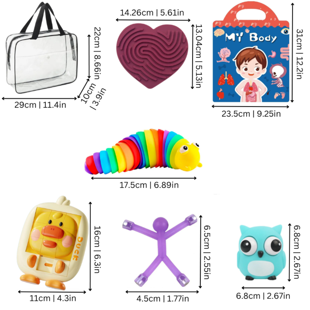 All-in-One Activity Bag for Kids | Enhances Motor Skills & Cognitive Growth for Travel, Dining Out & Playtime