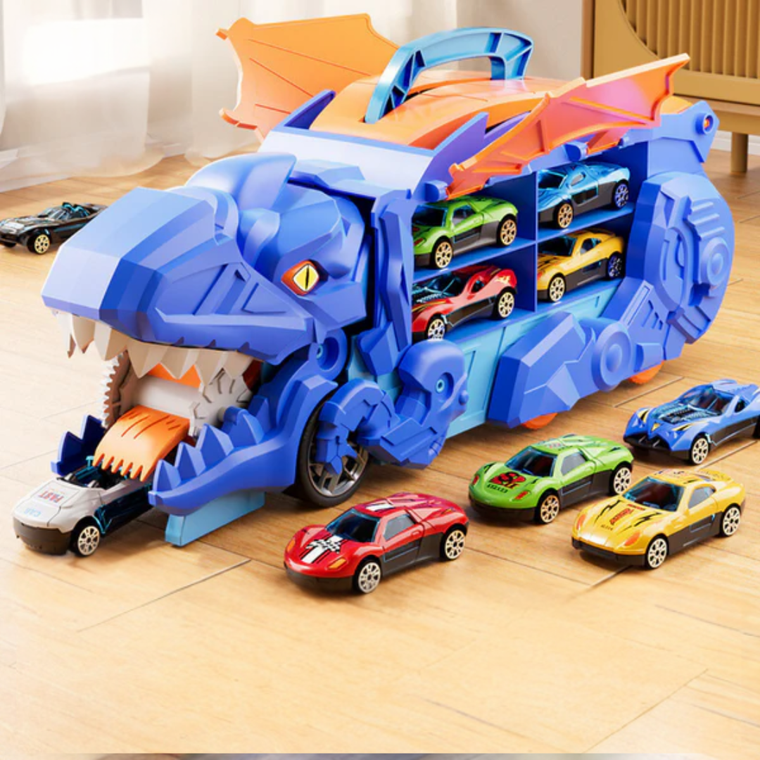 Dinosaur Car Play Truck | Transformative, Interactive & Clutter-Free Storage for Kids' Imaginative Play