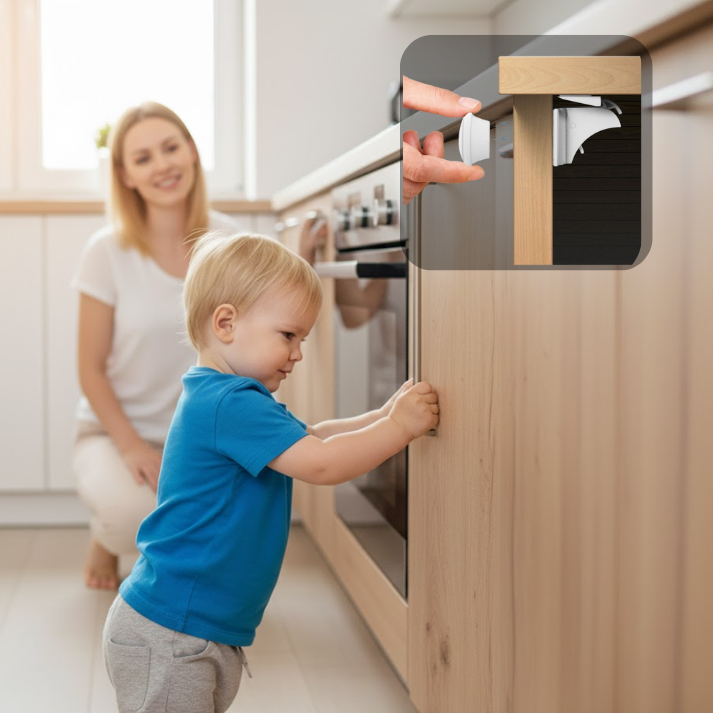 Invisible Child Lock for Cabinets & Drawers | Child Safety Cabinets No Drilling, Strong Magnet & Ideal for Child Safety at Home