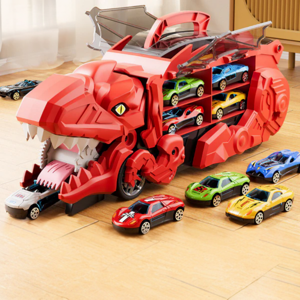 Dinosaur Car Play Truck | Transformative, Interactive & Clutter-Free Storage for Kids' Imaginative Play