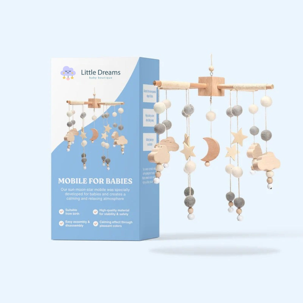 Baby Mobile for Crib - Soft Plush Toys - Musical Hanging Mobile - Nursery Decor - Unisex - Multi-Colour