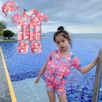 Kids Buoyancy Floating Swimsuit | Cartoon Print, Rash Guard Protection & One-Piece Design for Safe Swimming Fun