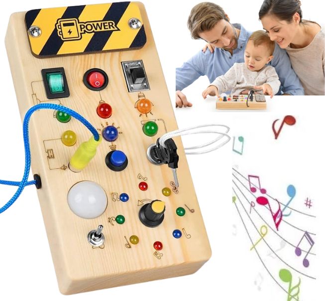 Toddlers Wooden Busy Board | Interactive, Safe & Engaging Activity Toy for Early Development and Exploration