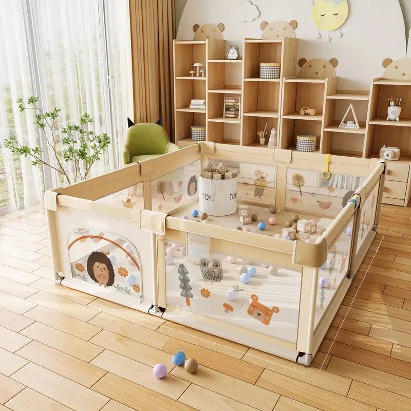 Baby Playpen | Soft, Durable & Colorful Animal Print Fence for Safe Indoor and Outdoor Play