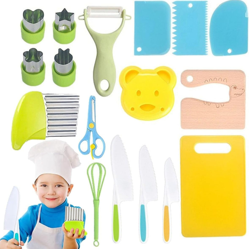 Children's Cooking Set with Toddler Knives - Safe Cutting Set for Mini Chefs
