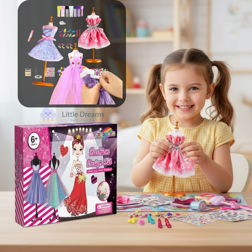 DIY Kids Fashion Design Kit| Creative Tools, Fabrics & Accessories to Inspire Young Designers