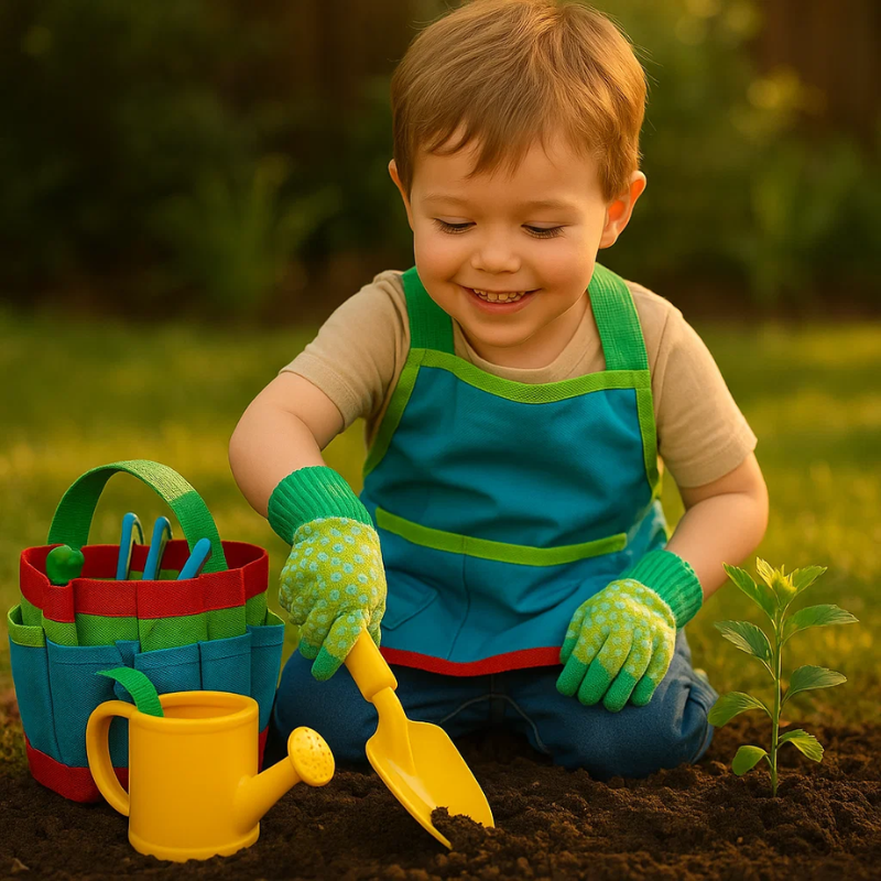 Kids Gardening Tool Set | Complete 7-Piece Kit with Protective Gear for Hands-On Outdoor Learning and Fun