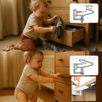 Invisible Child-Proof Cabinet Locks | 10pcs, Easy Peel & Stick Installation for Kitchen and Living Room Safety