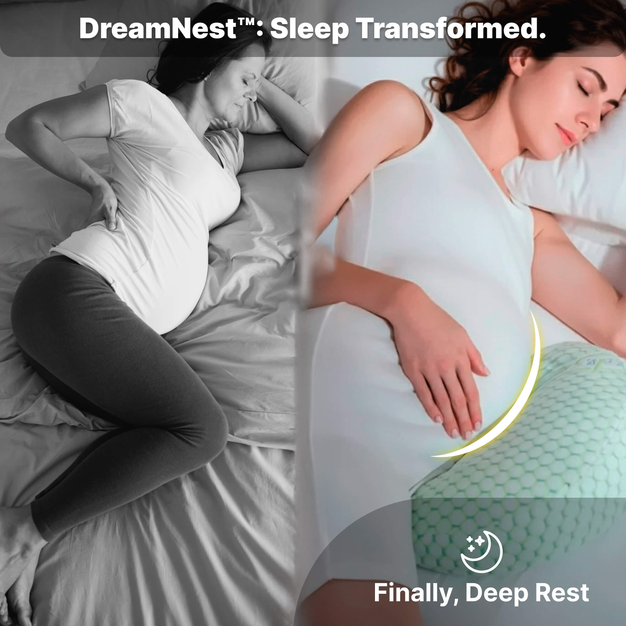 DreamNest™ | Pregnancy Pillow with Adjustable Support | Maternity Body Pillow for Back, Belly & Side Sleepers