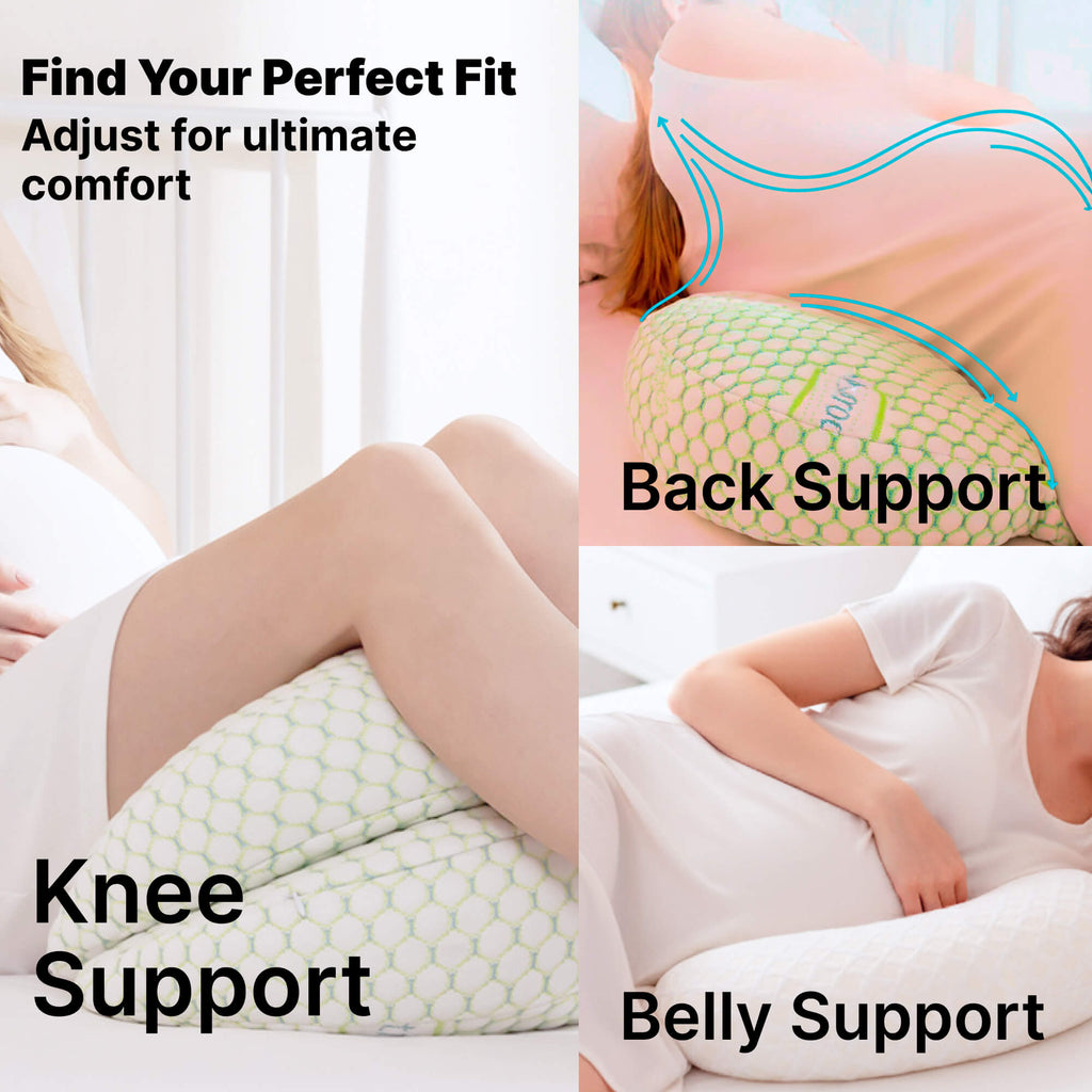 DreamNest™ | Pregnancy Pillow with Adjustable Support | Maternity Body Pillow for Back, Belly & Side Sleepers