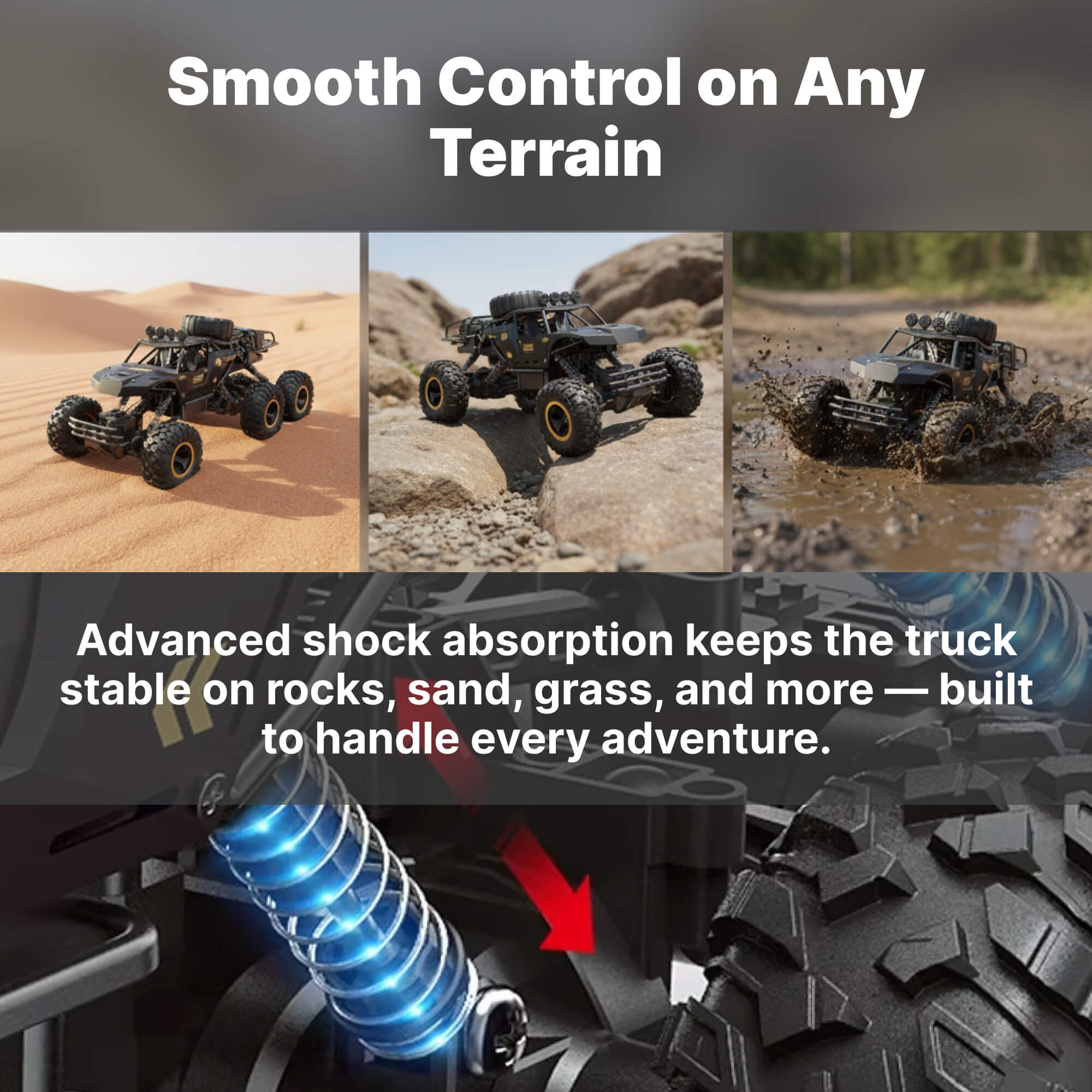 Extra Large Monster Truck RC | High-Speed 52 km/h, LED Lights & Off-Road Capability for Kids and Enthusiasts