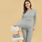 Maternity Pajamas for Women | Stretchy, Breathable Fabric with Effortless Nursing Access for Pregnancy & Nighttime Feedings