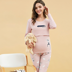 Maternity Pajamas for Women | Stretchy, Breathable Fabric with Effortless Nursing Access for Pregnancy & Nighttime Feedings