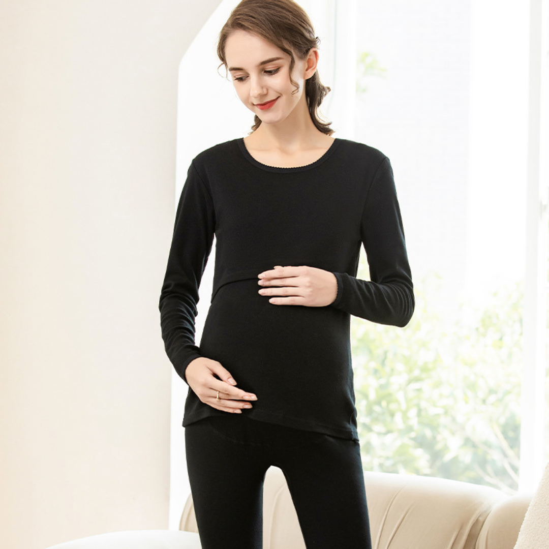 Maternity Pajamas for Women | Stretchy, Breathable Fabric with Effortless Nursing Access for Pregnancy & Nighttime Feedings