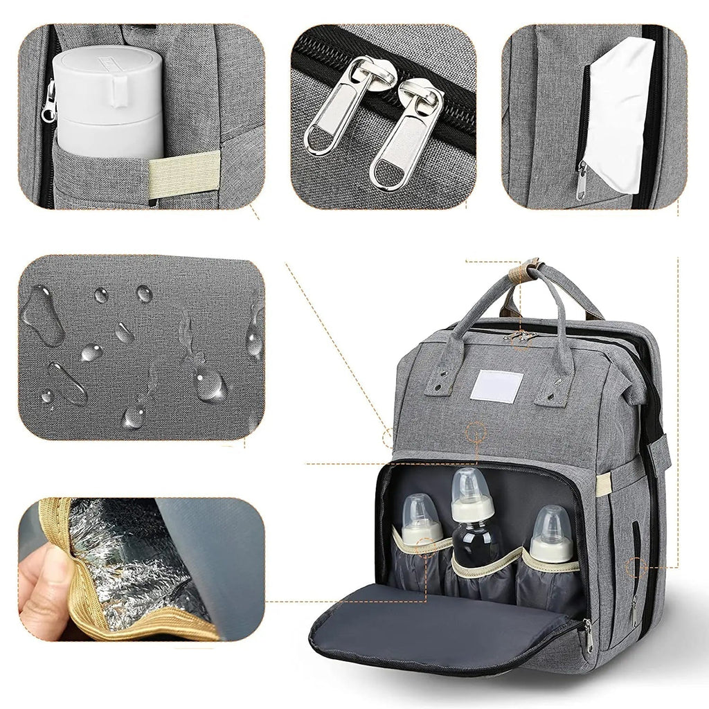 Baby Changing Backpack with USB Charging – Spacious Nappy & Diaper Bag for Baby Essentials | Baby Shower Gift for Mums & Dads UK