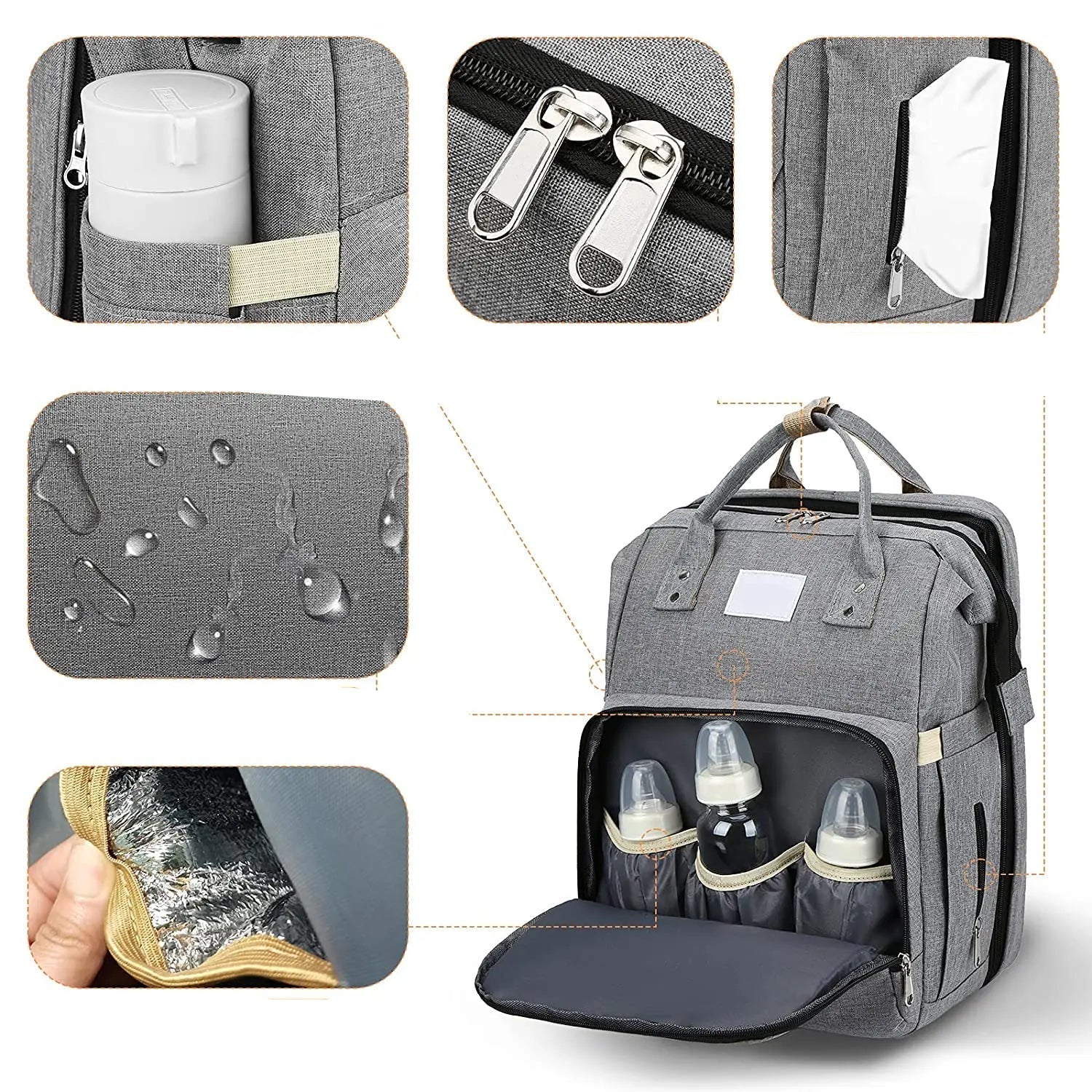 Baby Changing Backpack with USB Charging – Spacious Nappy & Diaper Bag for Baby Essentials | Baby Shower Gift for Mums & Dads UK