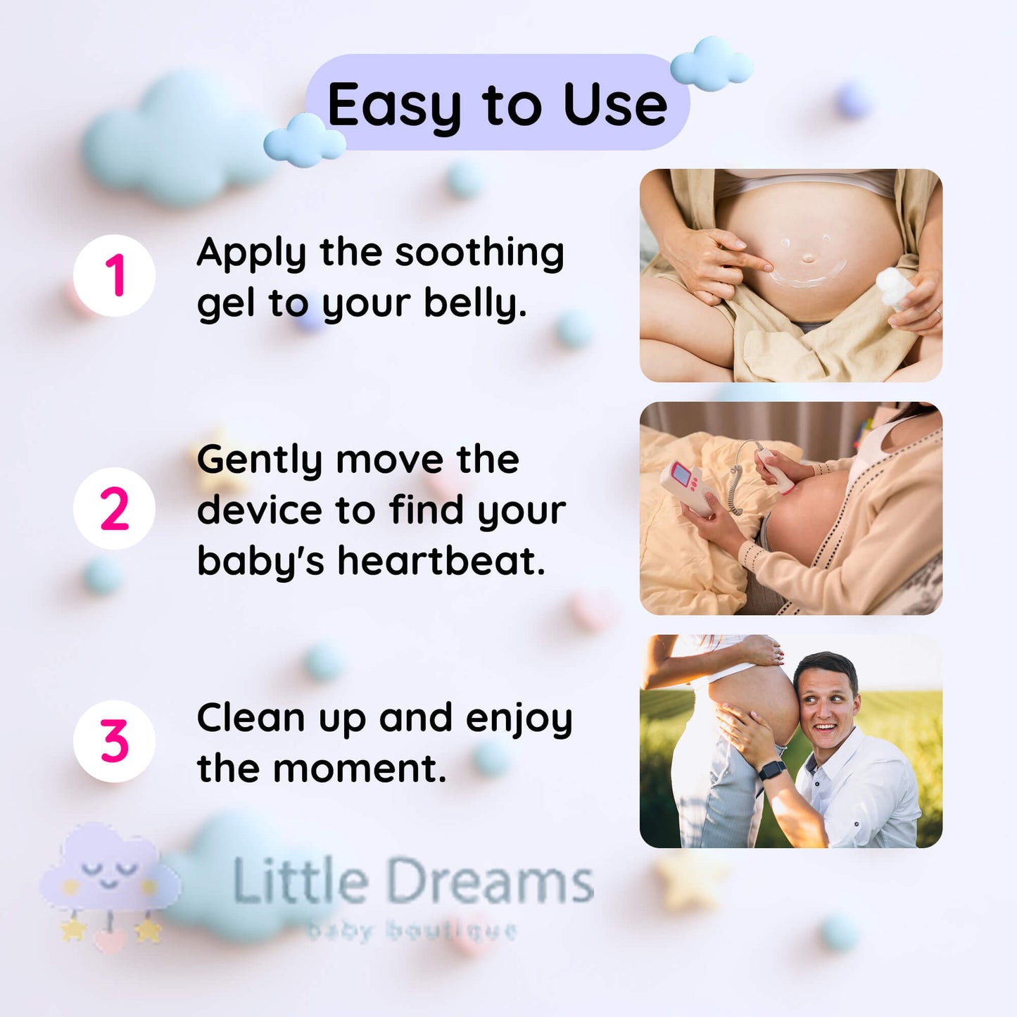 Fetal Heart Rate Doppler with Enhanced Sensitivity - Clear and Precise Heartbeat Readings for Expecting Parents to Stay Connected with Their Baby