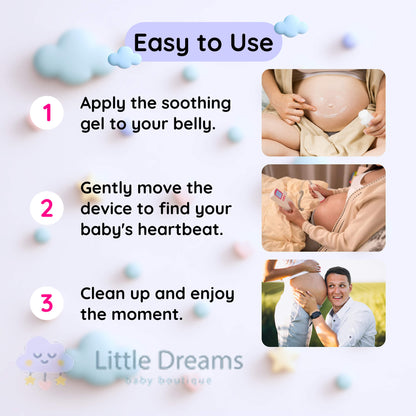 Fetal Heart Rate Doppler with Enhanced Sensitivity - Clear and Precise Heartbeat Readings for Expecting Parents to Stay Connected with Their Baby