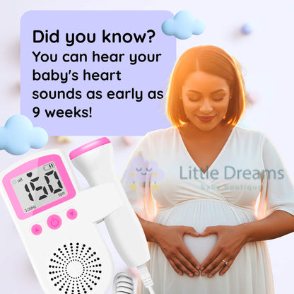 Fetal Heart Rate Doppler with Enhanced Sensitivity - Clear and Precise Heartbeat Readings for Expecting Parents to Stay Connected with Their Baby