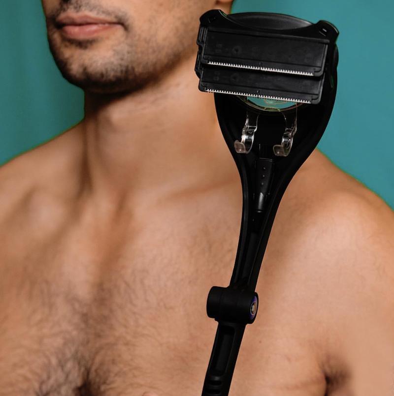 2-in-1 Back Hair Remover & Trimmer | Foldable Handle for Men, Ideal for Grooming and Personal Care