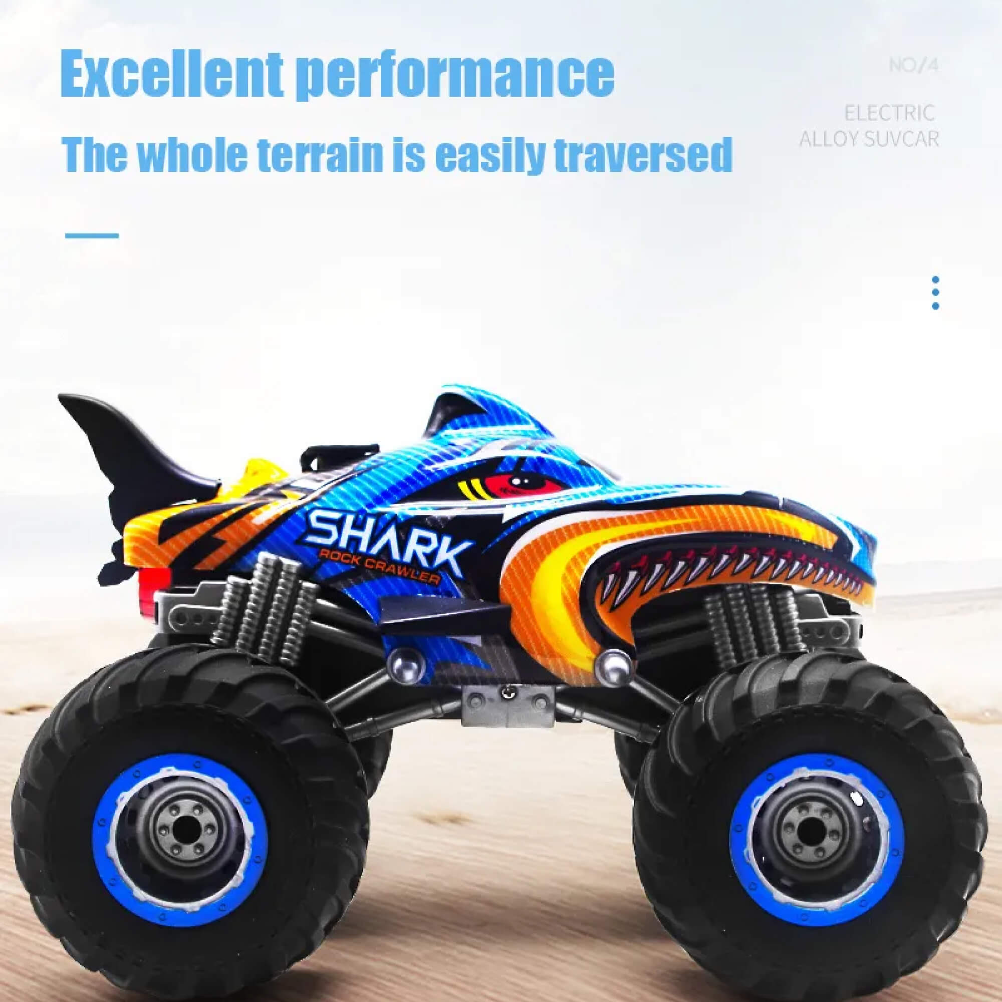 Rc Remote Control Monster Truck Off Road 4x4 Shark Digger Rock Crawler Drift Car