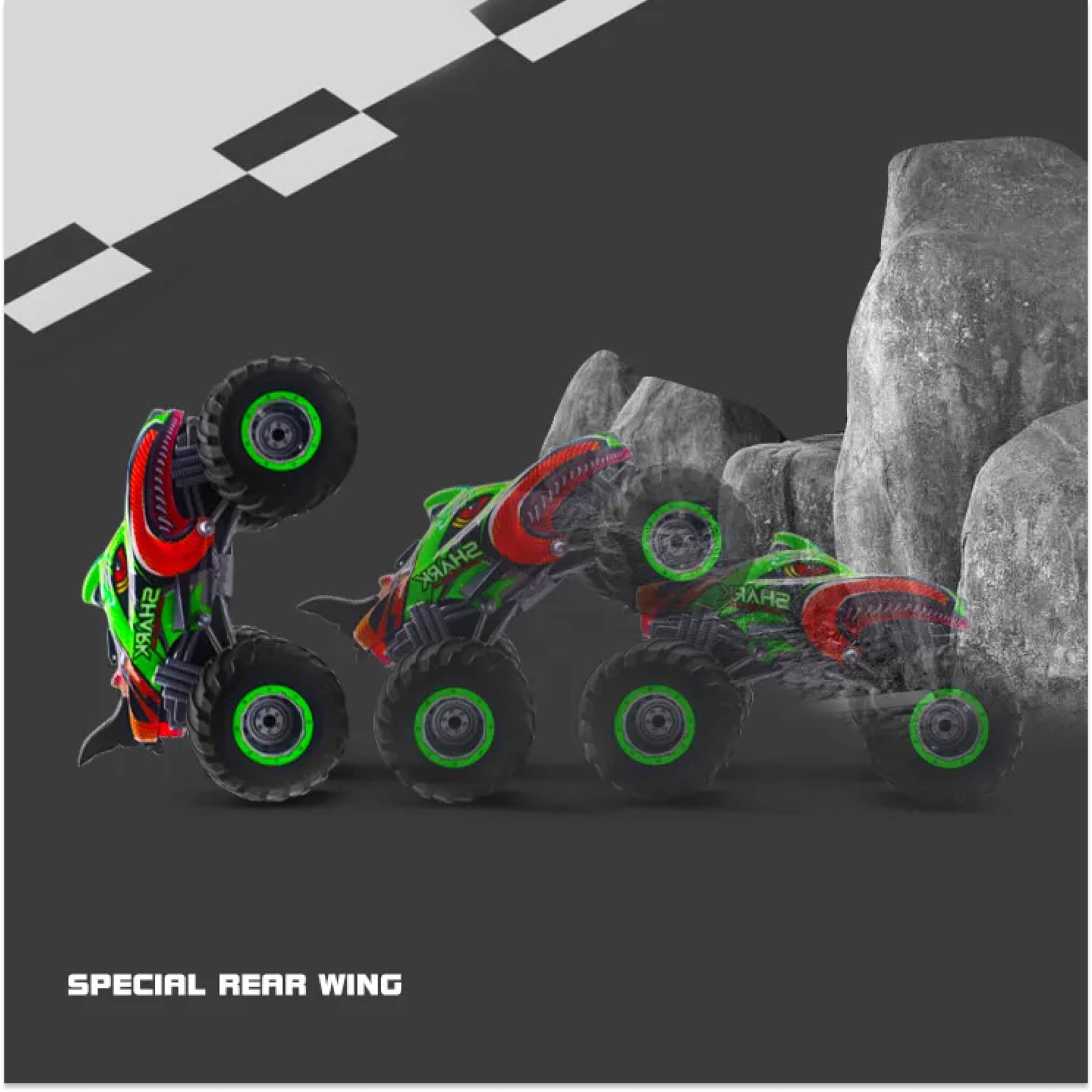 Rc Remote Control Monster Truck Off Road 4x4 Shark Digger Rock Crawler Drift Car